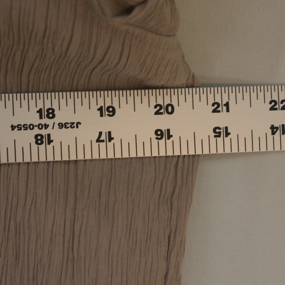 HM Mens Regular Fit Crinkle Texture Short Sleeve Button Up Shirt Taupe Beige L - Picture 8 of 8